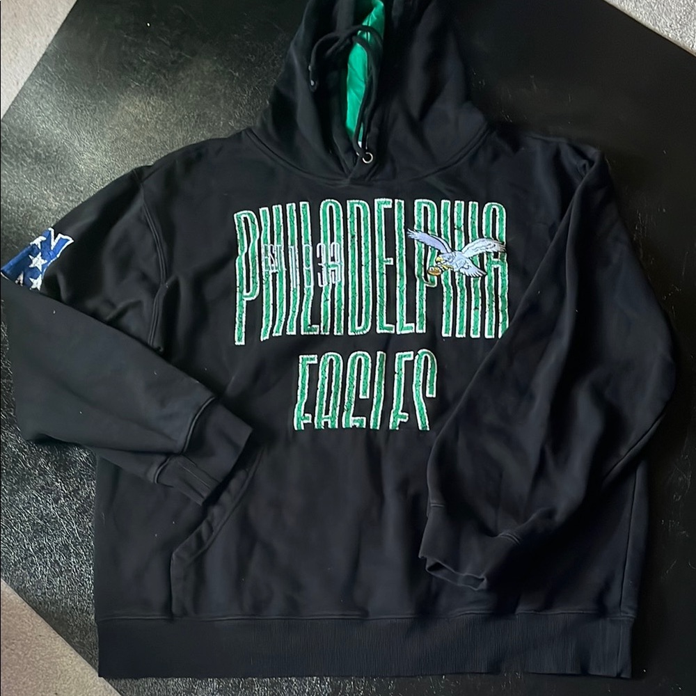 Mitchell & Ness Black and Green Hoodie